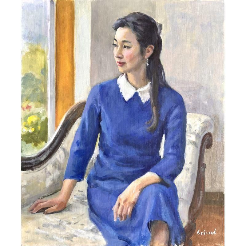 油彩 （瀬良風香 肉筆油彩画『爽風上高地』小 | 東京書芸館公式