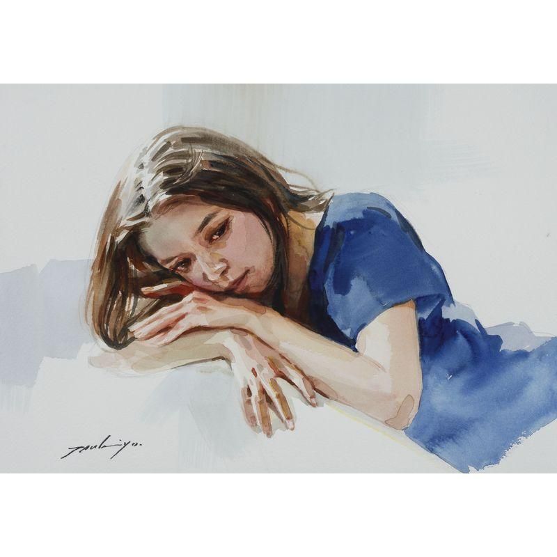 真筆サイン入り、名柄正之水彩画、50☓34センチ追加で画集も付属させます。 真筆サイン入り、名柄正之水彩画、50☓34センチ追加で画集も付属