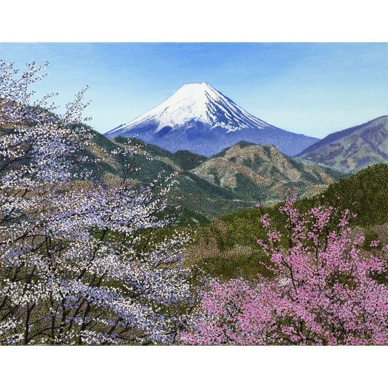 百瀬太虚、【四天桜（滝桜）】、希少な額装用画集より、美品、新品額装付 天野喜孝、【桜雪】、希少な額装用画集より、厳選、新品額装