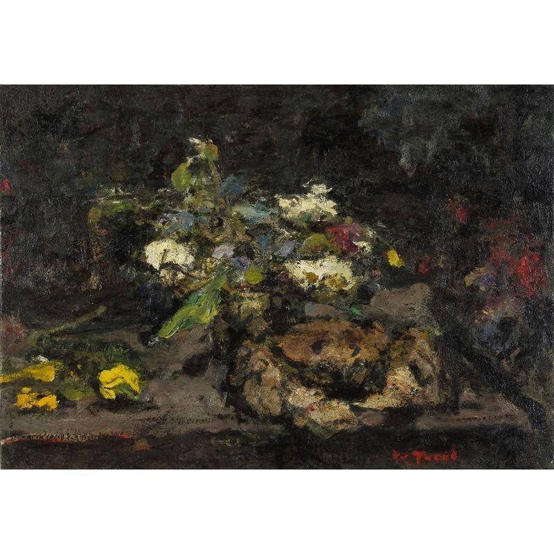 柳澤利光 「花と蟹」 油彩M15号 - 一枚の繪オンラインショップ