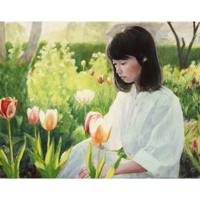 人気ブラドン 杉山 司七作 一枚の - フレーム付き（商品検索 【水仙】の油彩画 絵画