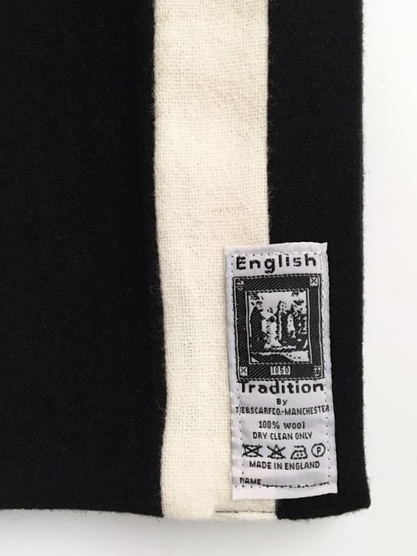 ENGLISH TRADITION SCHOOL MUFFLER BLACK×WHITE