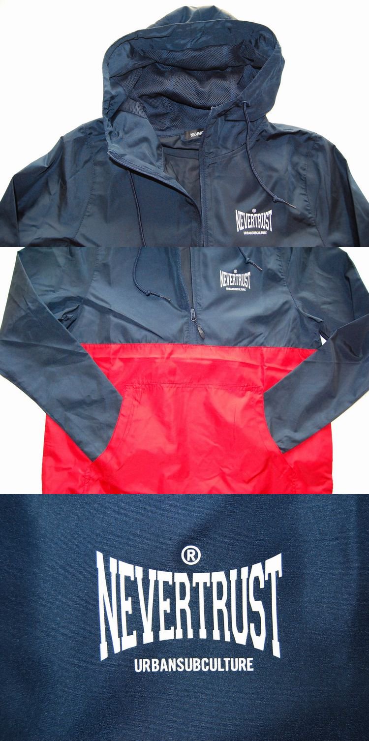 NEVERTRUST　　ANORAK　PARKA　 　NAVY×RED