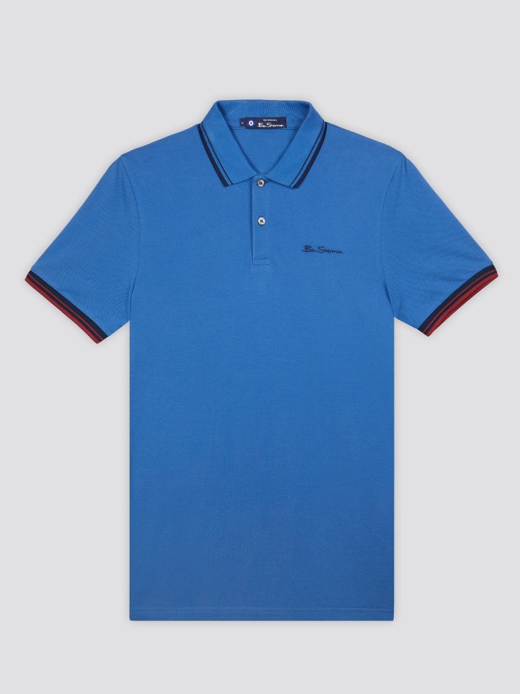 Ben Sherman Twin Tipped Polo Shirt BLUE