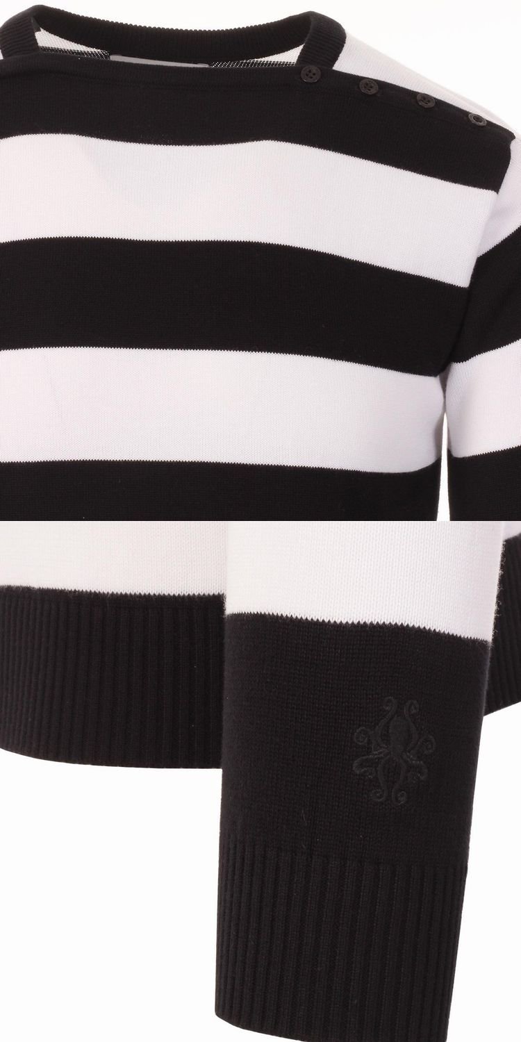 MADCAP ENGLAND Kingsnake Mod Stripe Knit Tee in Black
