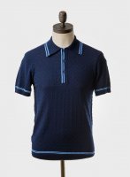ART GALLERYMCGRIFFɡS/S KNITTED POLO SHIRTNAVY 