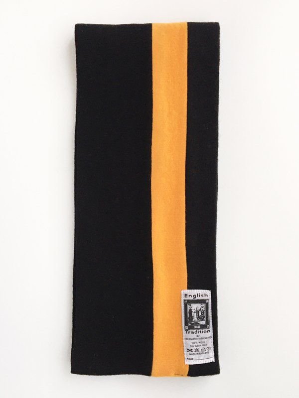 ENGLISH TRADITION　　英国製 SCHOOL　MUFFLER　　BLACK×GOLD