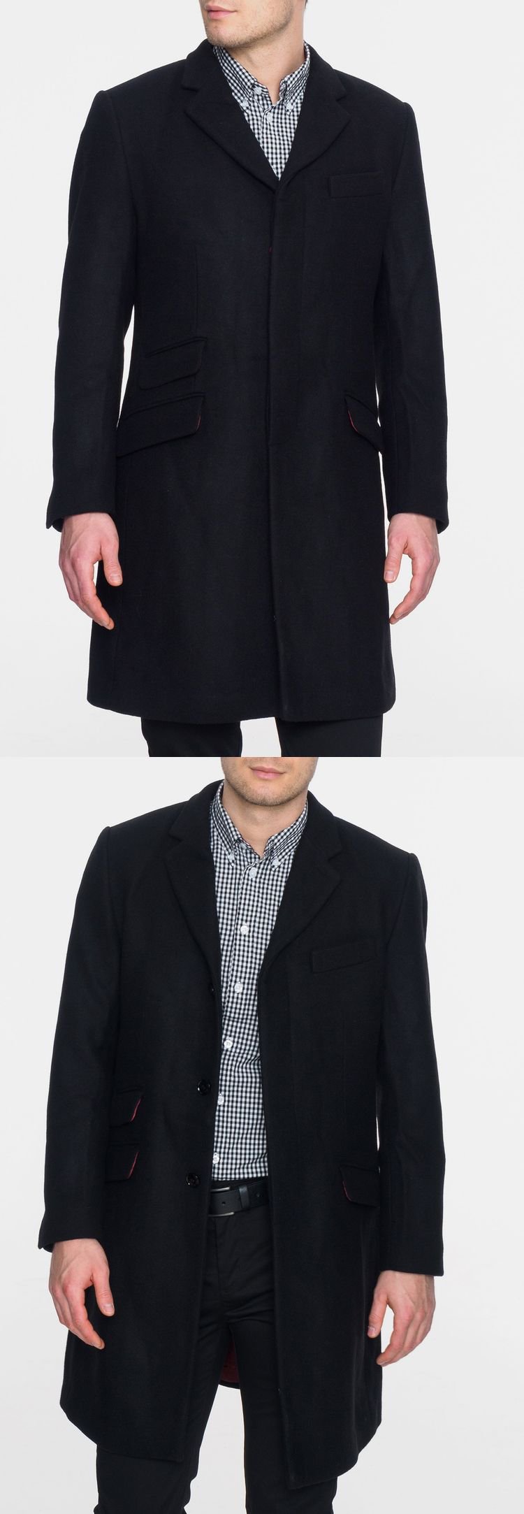 merc london Crombie Overcoat BLACK - Siesta