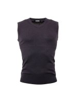 RELCO LONDONV-NECK KNITTED TANK TOPNAVY
