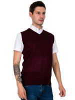 RELCO LONDONV-NECK KNITTED TANK TOPBURGUNDY