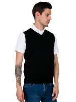 RELCO LONDONV-NECK KNITTED TANK TOPBLACK