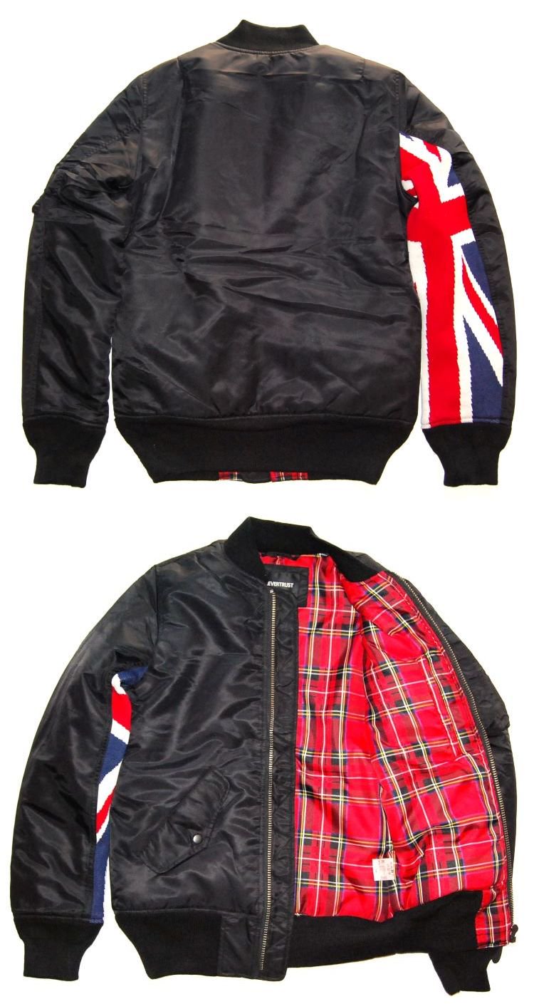 NEVERTRUST MA-1 (UNION JACK SLEEVE) BLACK | ネバートラスト MA-1 (ユニオンジャックスリーブ) ブラック  - Siesta