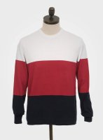 ART GALLERYMAGICɡCOLOUR BLOCK CREW NECK KNITRED