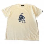 NEVERTRUSTOi! BULLDOG  T-SHIRTOFfF WHITEBLUE