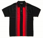 NEVERTRUSTMULTI STRIPE KNIT POLO SHIRTSBLACK 