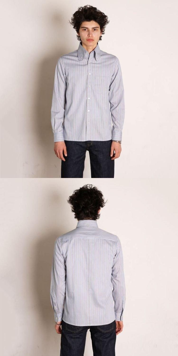 Original John BEAGLE COLLAR SHIRTS STRIPE SAX -Siesta