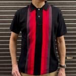 <img class='new_mark_img1' src='https://img.shop-pro.jp/img/new/icons8.gif' style='border:none;display:inline;margin:0px;padding:0px;width:auto;' />NEVERTRUSTMULTI STRIPE KNIT POLO SHIRTSBLACK / RED 