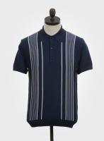 <img class='new_mark_img1' src='https://img.shop-pro.jp/img/new/icons50.gif' style='border:none;display:inline;margin:0px;padding:0px;width:auto;' />ART GALLERYTONYɡS/S STRIPE KNITTED POLO SHIRTNAVY