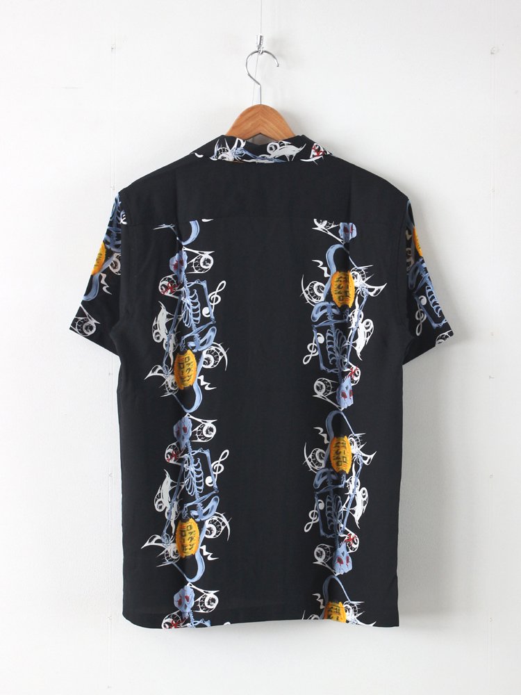 アロハシャツ / WOLF'S HEAD | PRINTED MONSTER S/S HAWAIIAN SHIRT (TYPE  2-EYE&SKULL) BLACK