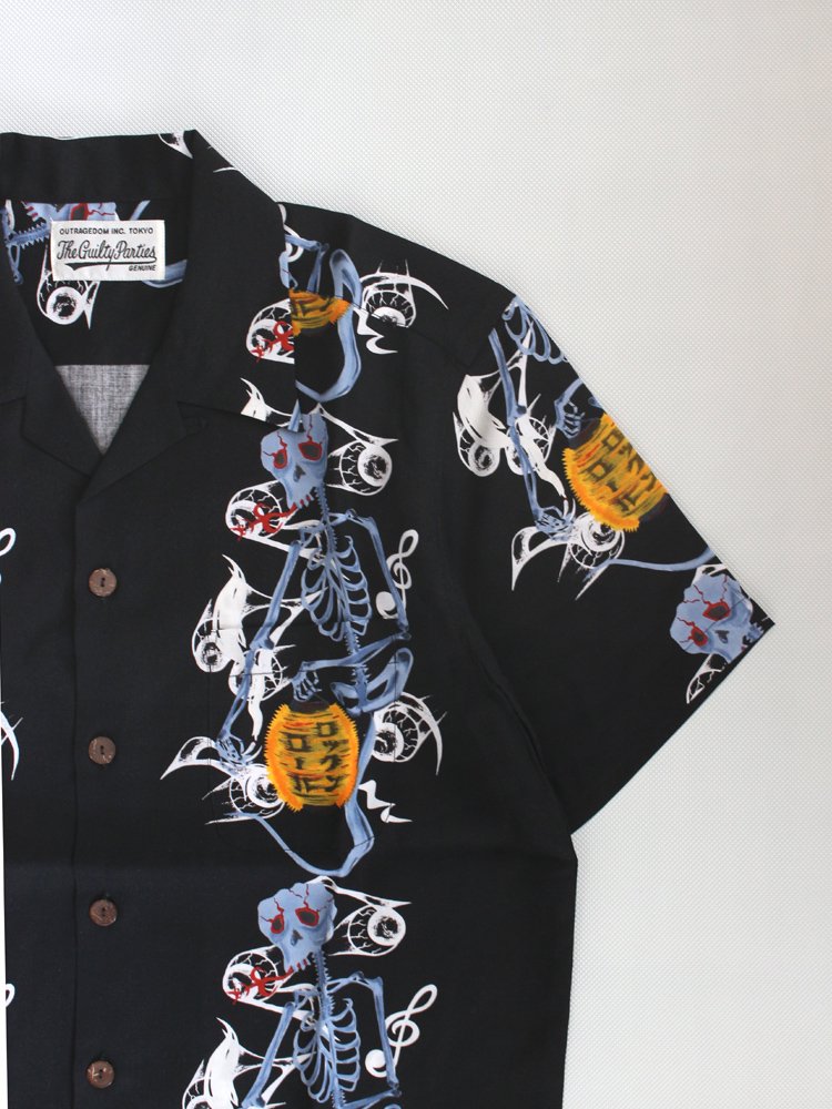 アロハシャツ / WOLF'S HEAD | PRINTED MONSTER S/S HAWAIIAN SHIRT (TYPE  2-EYE&SKULL) BLACK