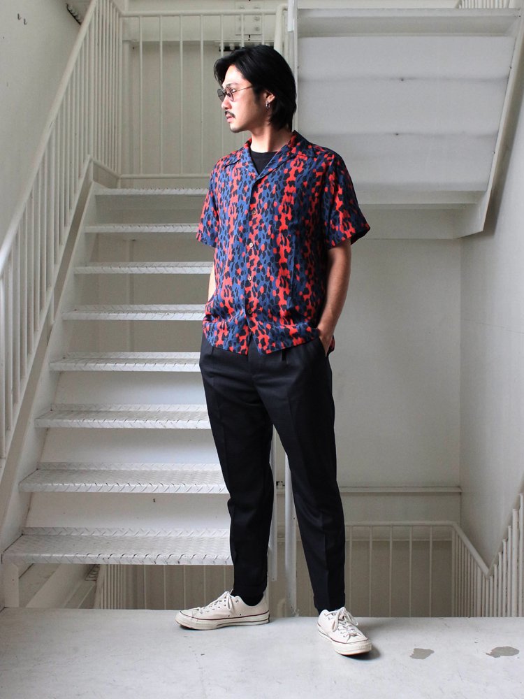 WACKO MARIA | ワコマリア LEOPARD S/S HAWAIIAN SHIRT (TYPE 1) #BLUE