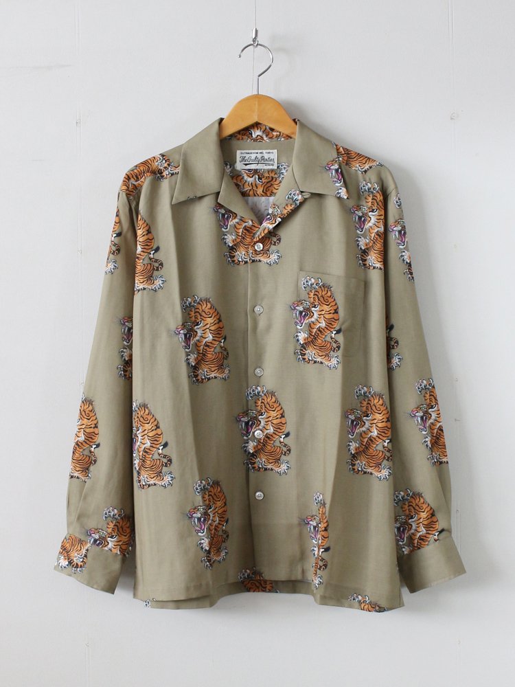 WACKO MARIA｜TIM LEHI | L/S HAWAIIAN SHIRT (TYPE 3) #KHAKI [TIMLEHI-WM-HI10]