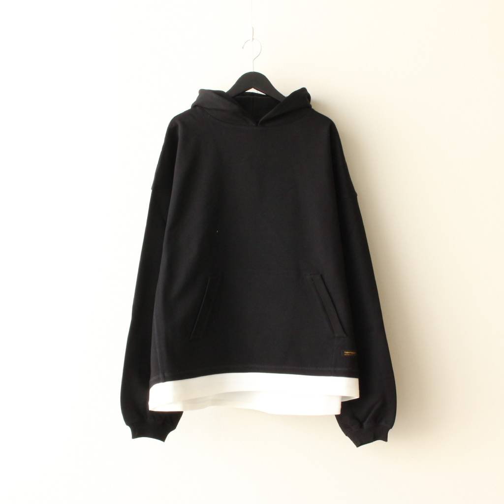 TIGHTBOOTH PRODUCTION｜SMOOTH LAYERED HOODIE #BLACK [SS21-SW01]