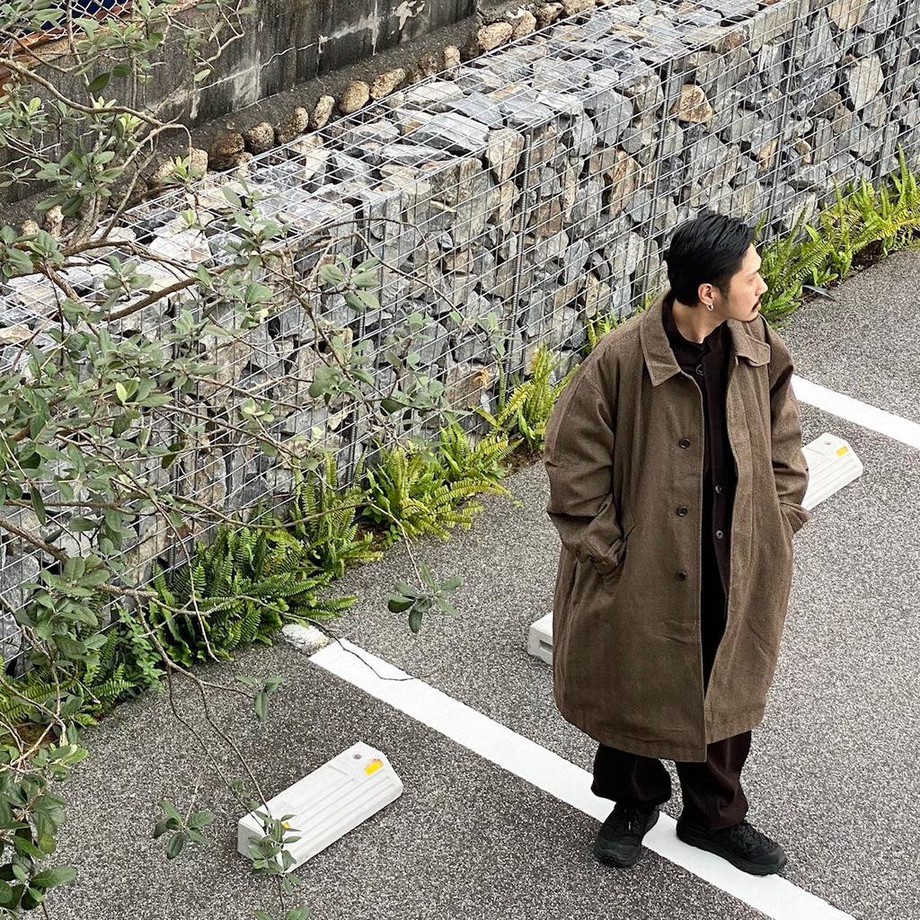 アウター / GORE TEX INFINIUM TECH TWEED SOUTIEN COLLAR COAT BEIGE