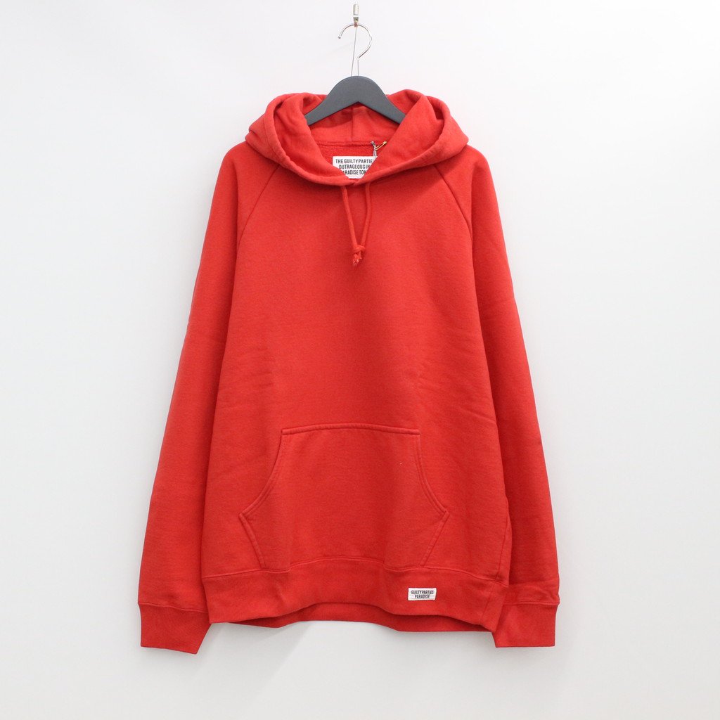 WACKO MARIA｜WASHED HEAVY WEIGHT PULLOVER HOODED SWEAT SHIRT (TYPE 1) #RED [22SS-WMC-SS01]