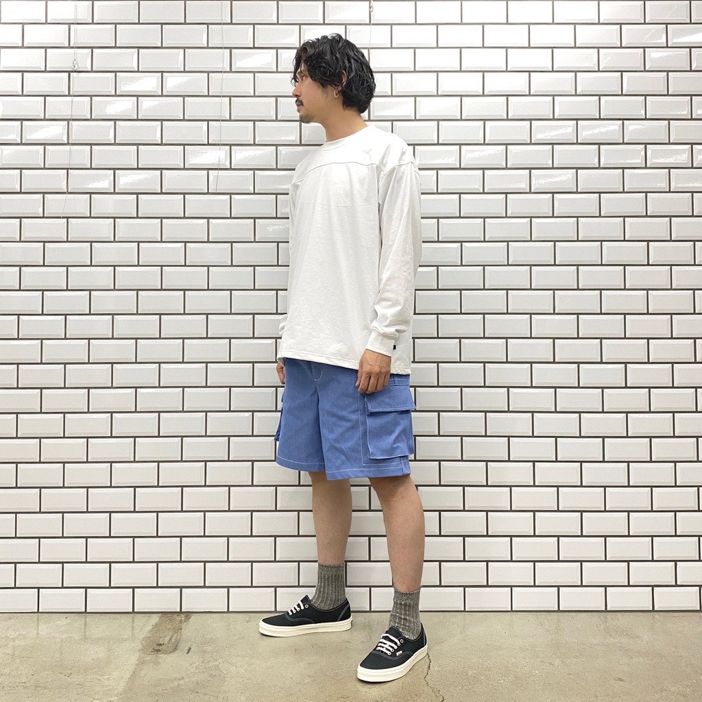 トップス / TECH DRAWSTRING TEE L/S WHITE