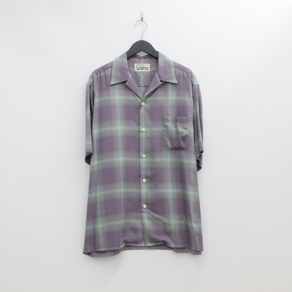 WACKO MARIA OMBRE CHECK OPEN COLLAR SHIRT L/S TYPE-2 22SS-WMS-OC18