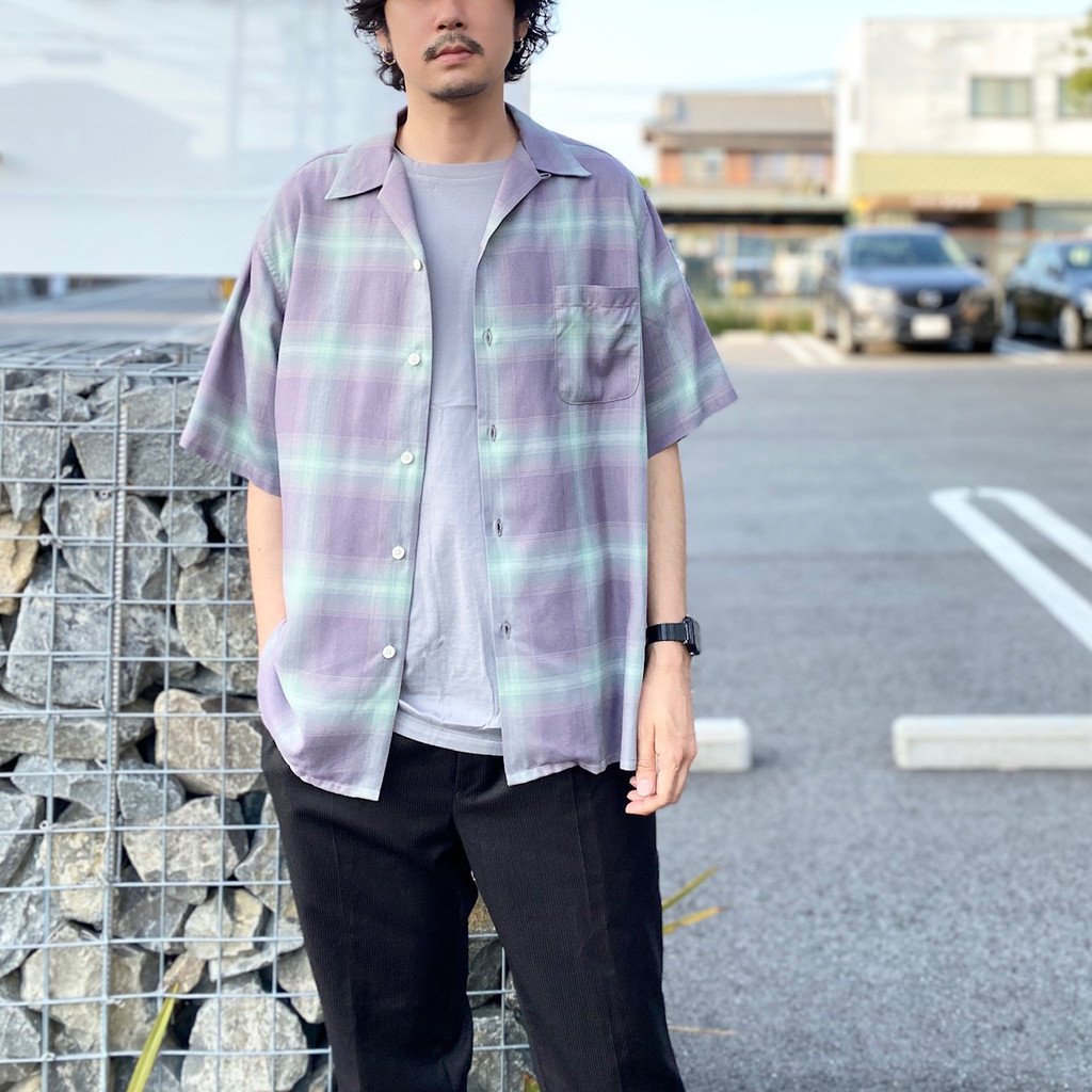 ジャパン公式通販 OMBRE CHECK OPEN COLLAR SHIRT シャツ