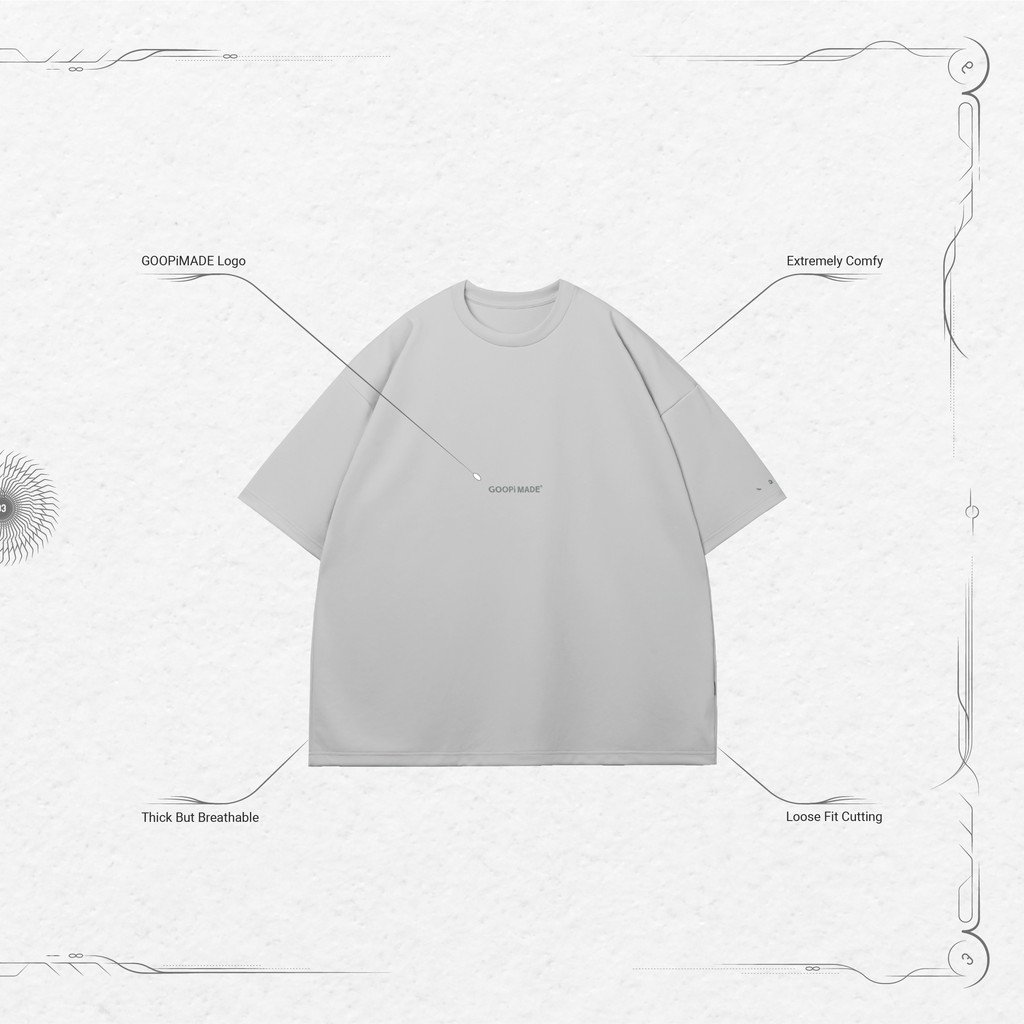 GOOPiMADE | グーピーメイド 「DE-03」 Oversized Logo Tee #Ivory