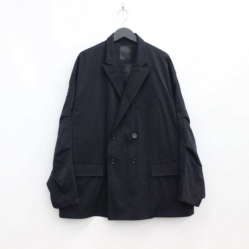 アウター / TECH DOUBLE-BREASTED JACKET TWILL BLACK