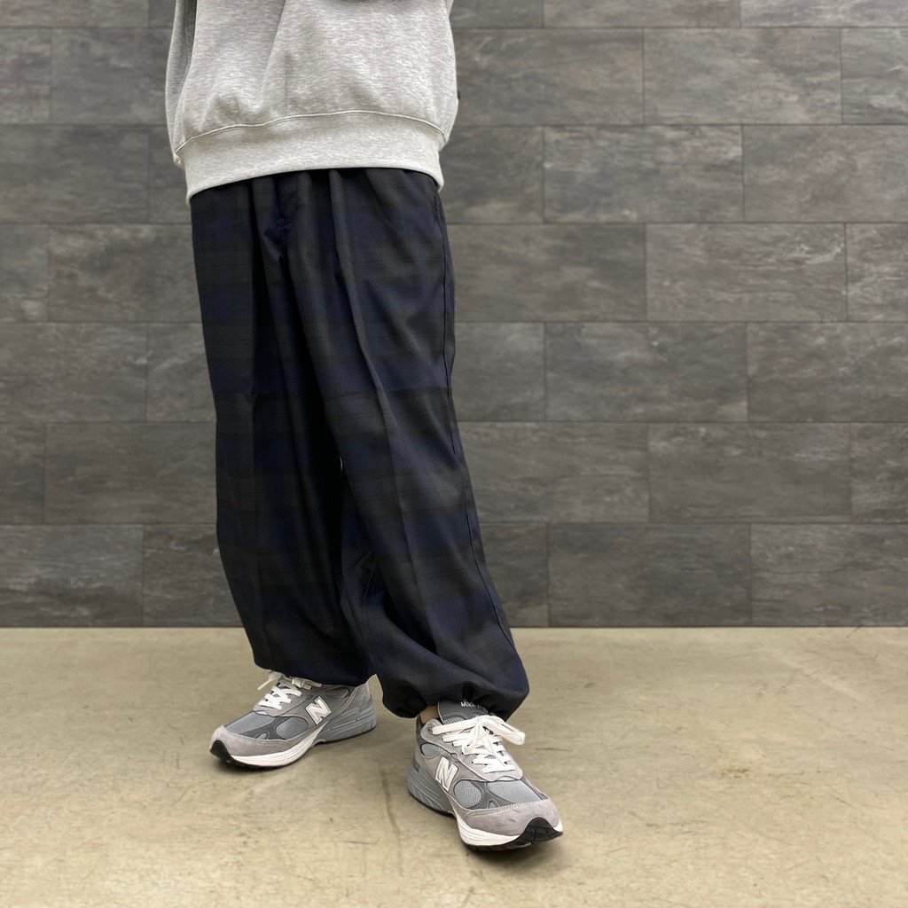 パンツ / TECH WIDE EASY 2P TROUSERS PLAIDS BLACK WATCH