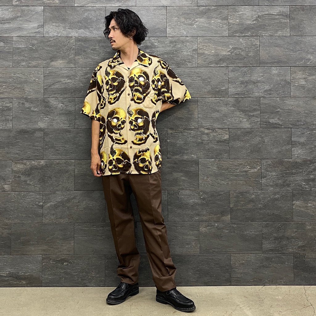 アロハシャツ / 56 TATTOO STUDIO | HAWAIIAN SHIRT S/S -TYPE 2- BEIGE