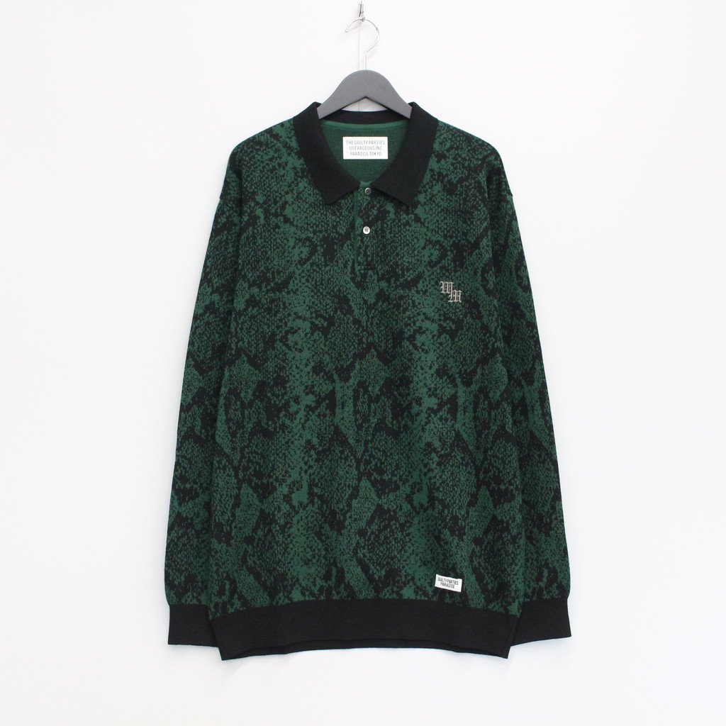 WACKO MARIA | ワコマリア PYTHON KNIT POLO SHIRT #D-BROWN [22FW-WMK