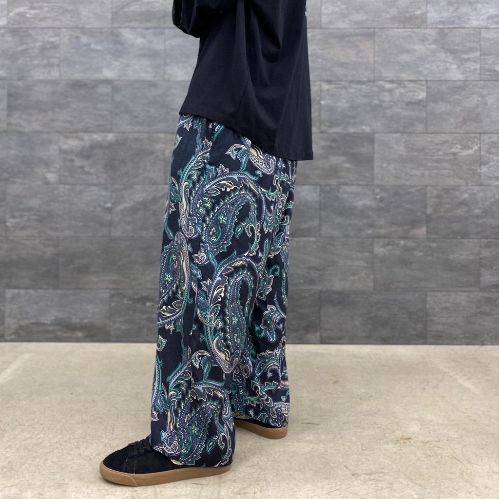 TIGHTBOOTH PRODUCTION | タイトブースプロダクション PAISLEY BAGGY SLACKS #BLACK [FW22-B08]