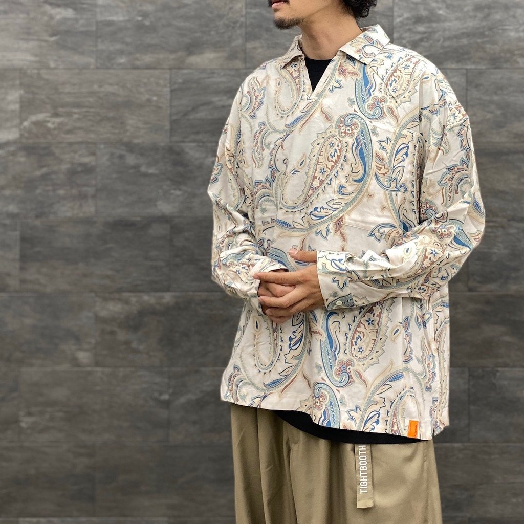 TIGHTBOOTH/PAISLEY L/S OPEN SHIRT（Ivory）［ペイズリーオープン