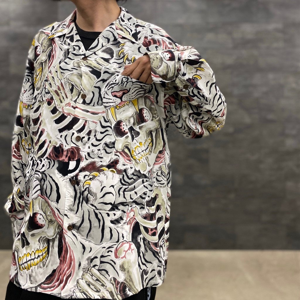 アロハシャツ / TIM LEHI | HAWAIIAN SHIRT L/S -TYPE 2- GRAY