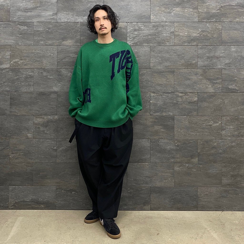 / ACID LOGO KNIT SWEATER GREEN