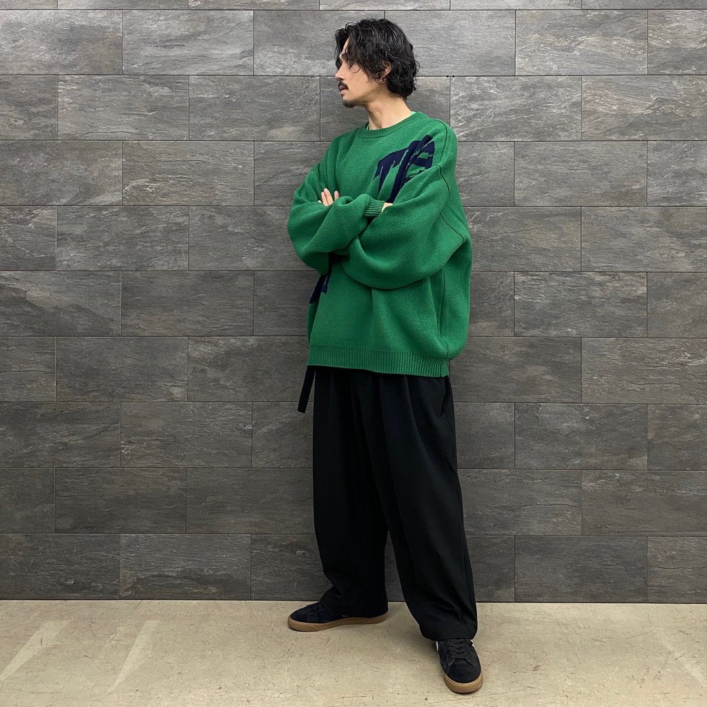 / ACID LOGO KNIT SWEATER GREEN