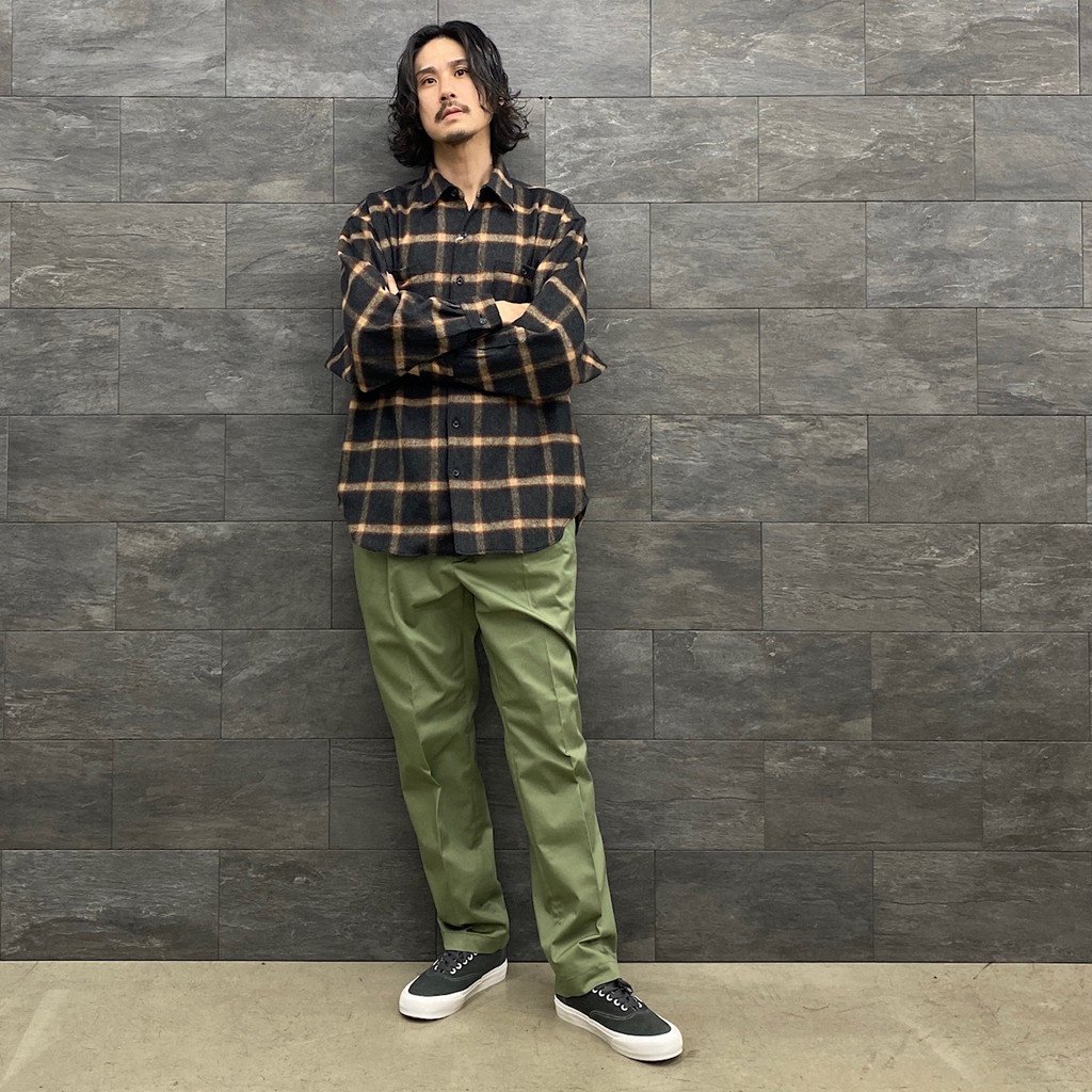 トップス / SHAGGY CHECK SHIRT NAVY