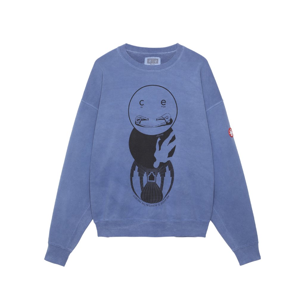 トップス / OVERDYE MD IN THE PRESENT CREW NECK BLUE