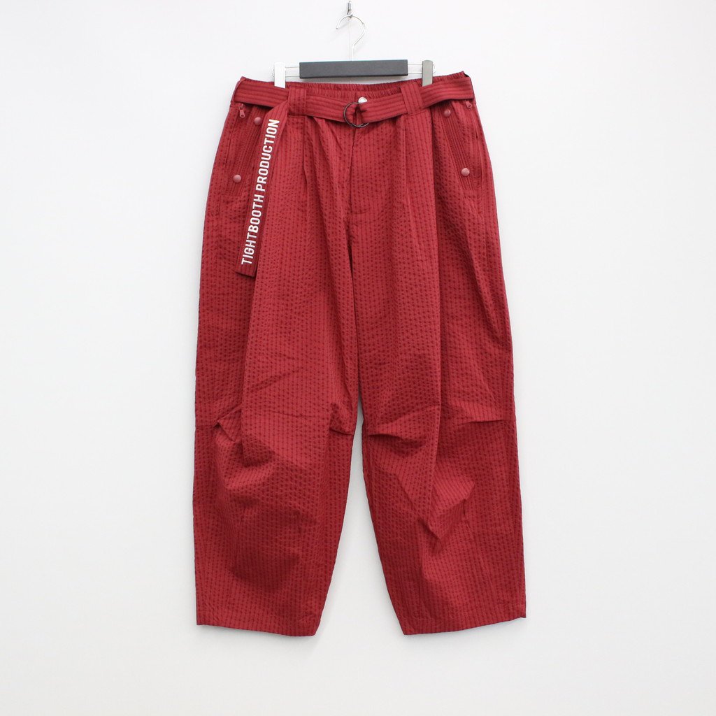 パンツ / STRIPE SEERSUCKER BALLOON PANTS RED