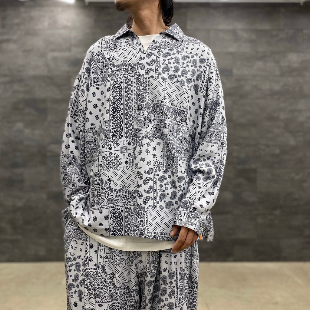 TIGHTBOOTH PAISLEY L/S OPEN SHIRT GRAY | hartwellspremium.com