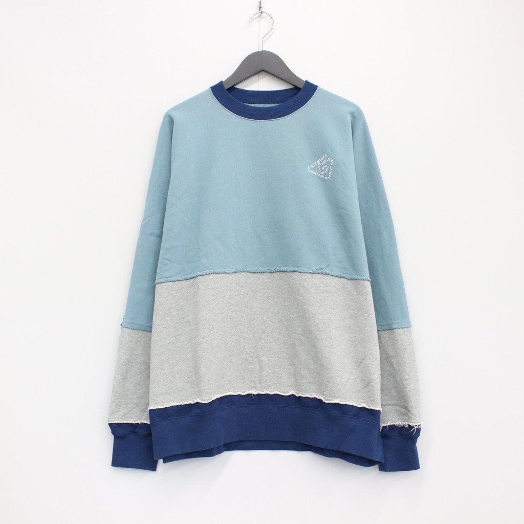 パーカー、スウェット / MULTI COLOR CUTOFF SWEAT BLUE