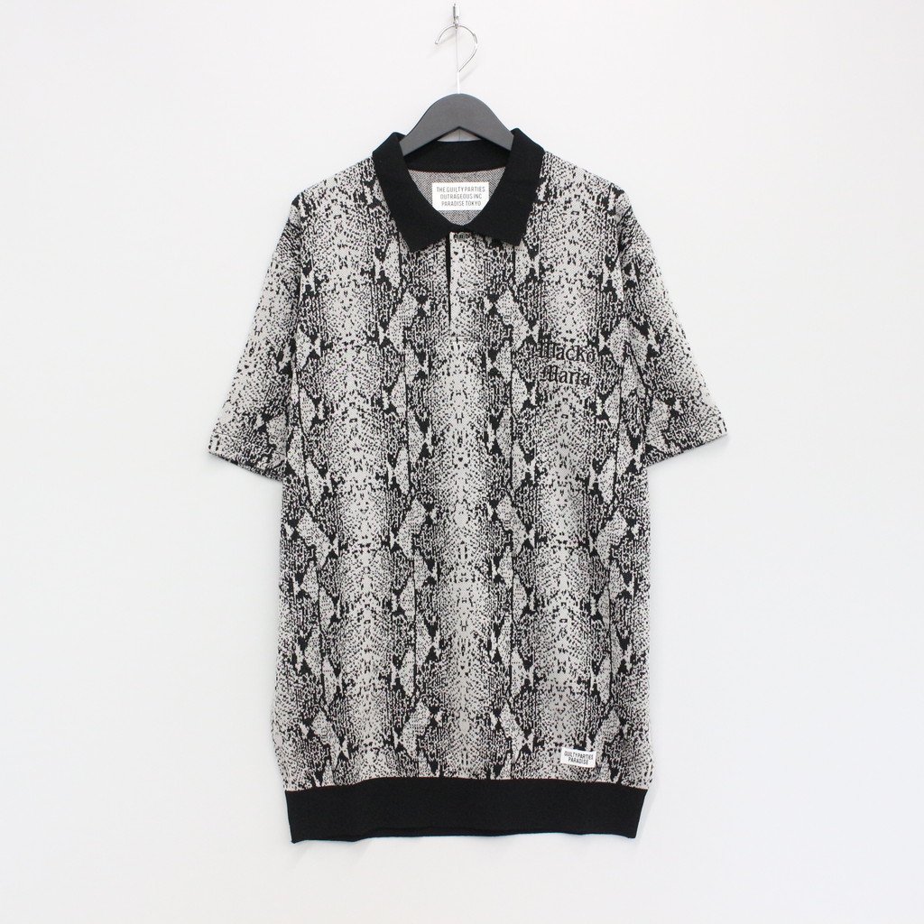 トップス / PYTHON KNIT POLO SHIRT GRAY