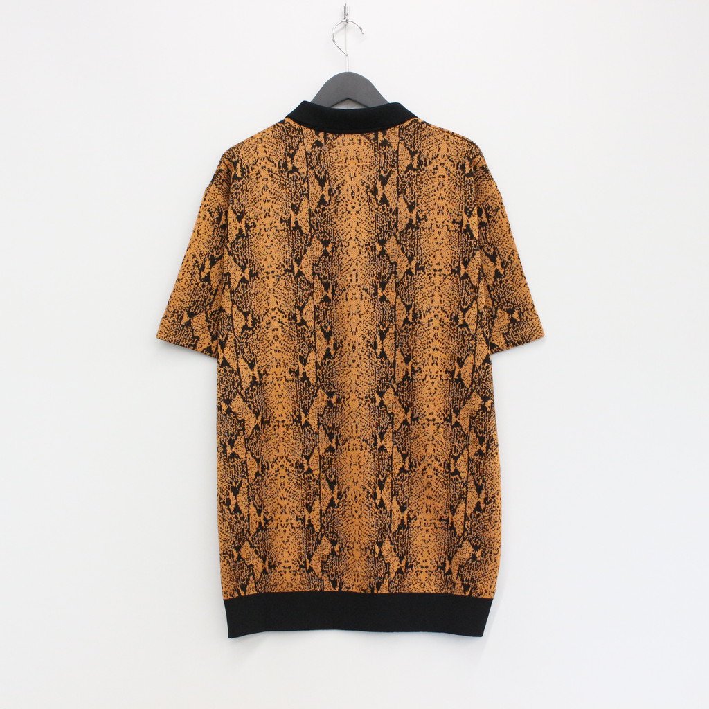 PYTHON KNIT POLO SHIRT #ORANGE [23SS-WMK-KN10] _ WACKO MARIA