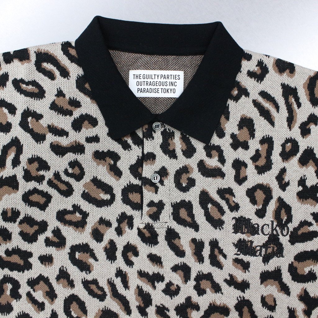 LEOPARD KNIT POLO SHIRT #BEIGE [23SS-WMK-KN09] _ WACKO MARIA